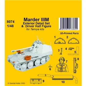   CMK Marder IIIM Exterior Detail Set & Driver Half Figure for Tamiya – részletező készlet