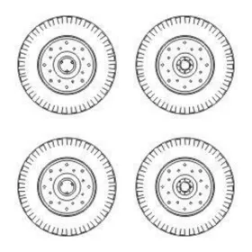   CMK Chevrolet C.15A wheels small type 9x16 (Dunlop) - Chevrolet C.15A kis típus 9x16 (Dunlop) – kerékkészlet