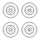 CMK Chevrolet C.15A wheels small type 9x16 (Dunlop) - Chevrolet C.15A kis típus 9x16 (Dunlop) – kerékkészlet