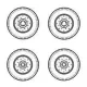 CMK Chevrolet C.15A wheels small type 9x16 (Firestone) - Chevrolet C.15A kis típus 9x16 (Firestone) – kerékkészlet