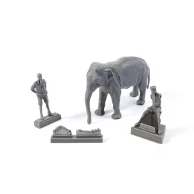   CMK WWII RAF Mechanic in India+Elephant with Mahout (2 Fig. + Elephant) – állatfigura makett
