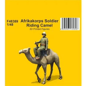   CMK Afrikakorps Soldier Riding Camel 1/48 / 3D Printed – állatfigura makett