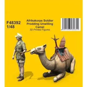   CMK Afrikakorps Soldier Prodding Unwilling Camel 1/48 – állatfigura makett