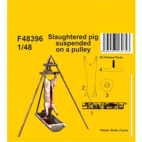   CMK Slaughtered pig suspended on a pulley 1/48 – dioráma kellék makett
