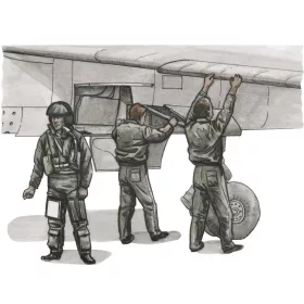   CMK French pilot and two mechanics f.1/72 Special Hobby Mirage F.1C model – figura makett