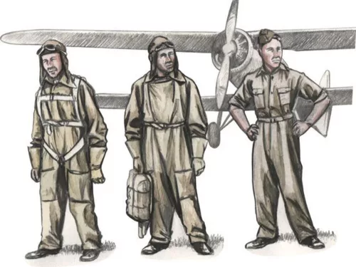 CMK Czechoslovak pre-WWII pilots, (3 fig) – figura makett