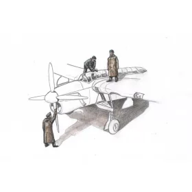   CMK Barracuda Mechanics (3 figures,aboard carrier w/raincoat)f.Sp.Hobby kit – figura makett