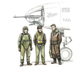 CMK WWII US bomber pilot and two gunners – figura makett