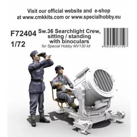   CMK Sw.36 Searchlight Crew, sitting / standing with binoculars – 1:72 figura makett