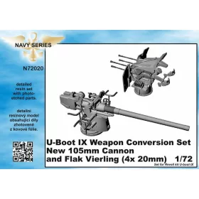   CMK U-Boot IX Weapon Conversion set-new105mm cannon a.Flak Vierling f.Revell kit - U-Boot IX fegyverzet – új 105 mm-es löveg és Flakvierling – átalakító készlet
