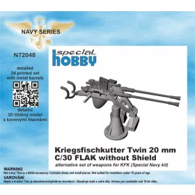   CMK Kriegsfischkutter Twin 20 mm C/30 FLAK without Shield - iker 20 mm-es C/30 légvédelmi gépágyú pajzs nélkül