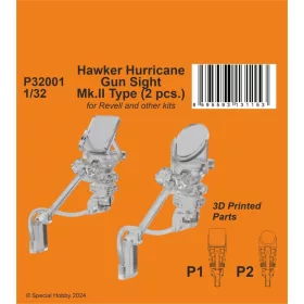   CMK Hawker Hurricane Gun Sight Mk.II Type (2 pcs.) - Hawker Hurricane célzókészülék Mk.II típus – részletező készlet – 2 db