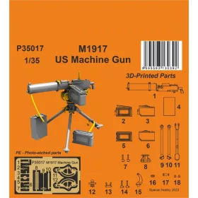 CMK M1917 US Machine Gun 1/35 – fegyverrendszer makett