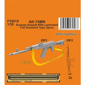   CMK AK-74MN Soviet/Russian Assault Rifle / Laminated Full Gunstock Type 1/35 (2 pcs.) – dioráma kellék makett