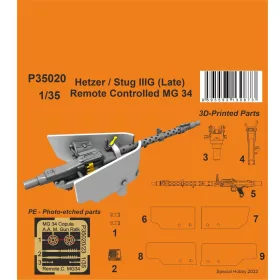   CMK Hetzer / Stug IIIG (Late) Remote Controlled MG 34 1/35 – géppuska-feljavító készlet