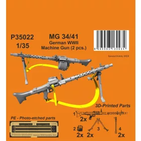   CMK MG 34/41 German WWII Machine Gun (2 pcs.) 1/35 – fegyverrendszer makett