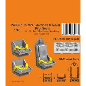   CMK B-25D Late/G/H/J Mitchell Pilot Seats 1/48 / for HK, Acc. Miniatures, Academy and Revell kits – üléskészlet