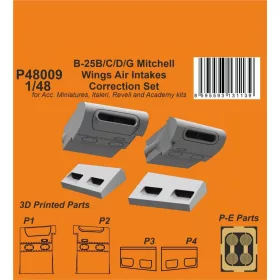   CMK B-25 Mitchell Wings Air Intakes Correction Set 1/48 - szárny-légbeömlők korrekciós készlete