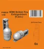 CMK WWII British Fire Extinguishers (6 pcs.) – dioráma kellék makett