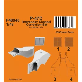   CMK P-47D Intercooler Channel Correction Set for Miniart - intercooler légcsatorna korrekciós készlet