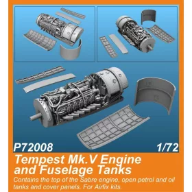   CMK Tempest Mk.V Engine and Fuselage Tanks 1/72 for Airfix kit - Tempest Mk.V – motor- és törzstartály-feljavító készlet, Airfix maketthez