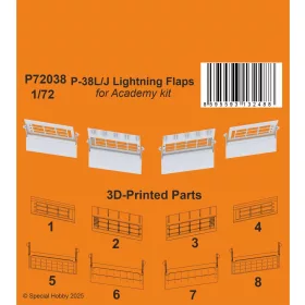   CMK P-38L/J Lightning Flaps 1/72 / for Academy kit - fékszárnyak