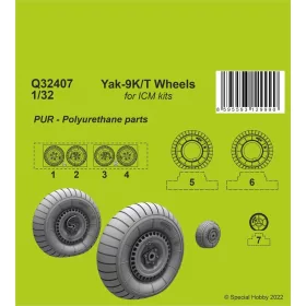 CMK Yak-9T Wheels - kerékkészlet