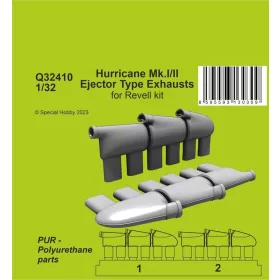   CMK Hurricane Mk.I/II Ejector Type Exhausts 1/32 - kidobócsonkos kipufogók