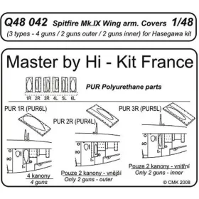   CMK Spitfire Mk. IX Wing armament covers für Hasegawa Bausatz - Spitfire Mk. IX szárny fegyverzet burkolatok – panel-/nyílásrészlet