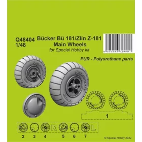 CMK Bücker Bü 181/Zlin Z-181 Main Wheels - kerékkészlet