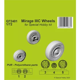   CMK Mirage IIIC Wheels for Special Hobby kit - kerékkészlet