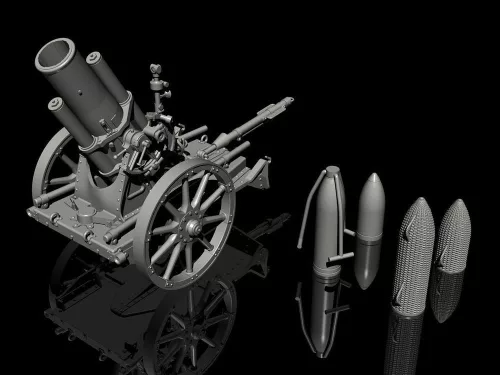 CMK German WWI 25cm schwerer Minenwerfer/ Heavy Mortar-All Resin kit – fegyverrendszer makett
