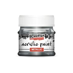   Pentart Metál rokokóezüst színű akrilfesték - hobbi festék 50 ml 13142
