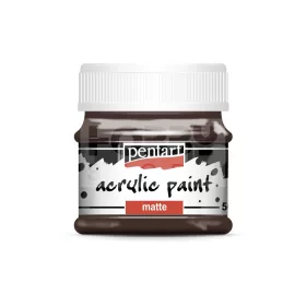 Pentart matt akrilfesték - sötétbarna 50 ml