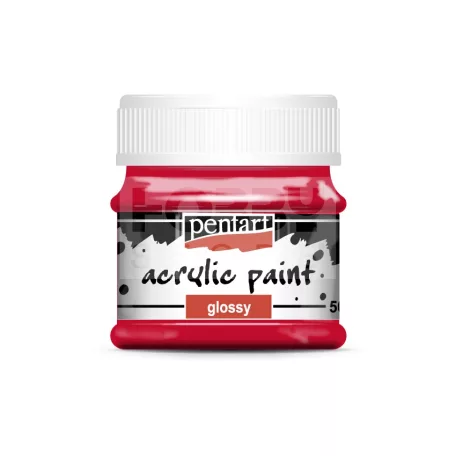 Pentart Fényes rúzspiros színű akril bázisú hobbi festék 50 ml