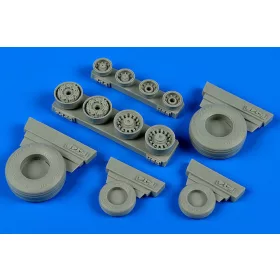   F-14B/D Tomcat weigted wheels f.HobbyBos - terhelt futóműkerekek, Hobby Boss maketthez