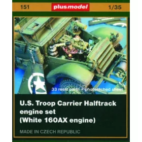   Plus Model U.S. Truppen Halbkettenfahrzeug engine set (white 160AX engine) - amerikai csapatszállító féllánctalpas – White 160AX motorkészlet