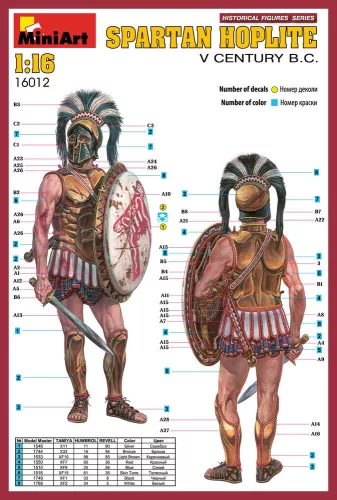 MiniArt Spartan Hoplite. V CENTURY B.C. – 1:16 figura makett