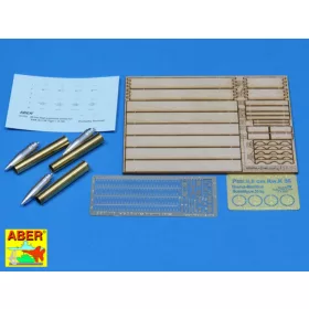   Aber Models 8,8 cm Tiger I high-explosive Ammo with box - 8,8 cm-es repesz-romboló lőszerkészlet