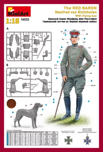 MiniArt Red Baron. Manfred von Richthofen.WW1 Flying Ace – 1:16 figura makett