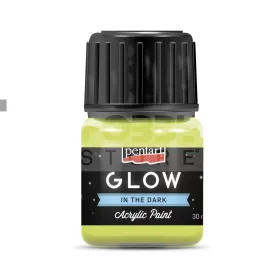   Pentart GLOW sötétben világító akrilfesték – limezöld 30 ml