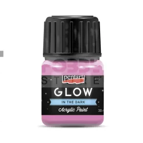   Pentart GLOW sötétben világító akrilfesték – pink 30 ml