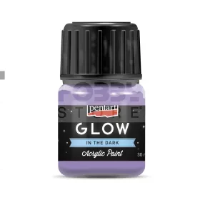   Pentart GLOW sötétben világító akrilfesték – lila 30 ml