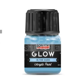   Pentart GLOW sötétben világító akrilfesték – kék 30 ml