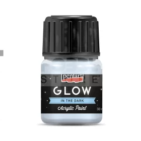   Pentart GLOW sötétben világító akrilfesték – kékesfehér 30 ml