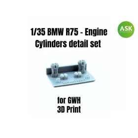   Art Scale Kit BMW R75 - Engine Cylinders detail set for Great Wall Hobby - BMW R75 motorhengerek részletező készlet