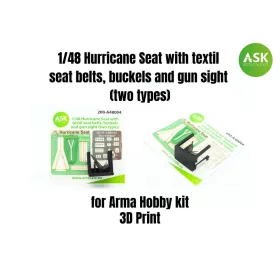   Art Scale Kit Hurricane Seat with textil seat belts, buckels and gun sight (two types) - ülés textil biztonsági övekkel, övcsatokkal és kétféle célzókészülékkel