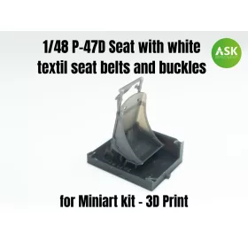   Art Scale Kit P-47D Seat with white textil seat belts and buckles - ülés biztonsági övekkel