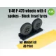 Art Scale Kit P-47D wheels with 6 spokes - Block tread tyres and masks - 6 küllős kerekek blokkos futófelületű gumiabroncsokkal és festőmaszkokkal