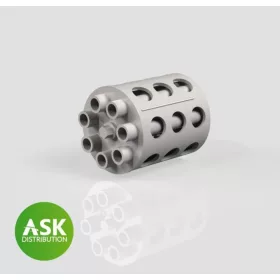   Art Scale Kit A-10C rotary gun flash suppressor 3D print - forgócsövű gépágyú 3D nyomtatott lángrejtője